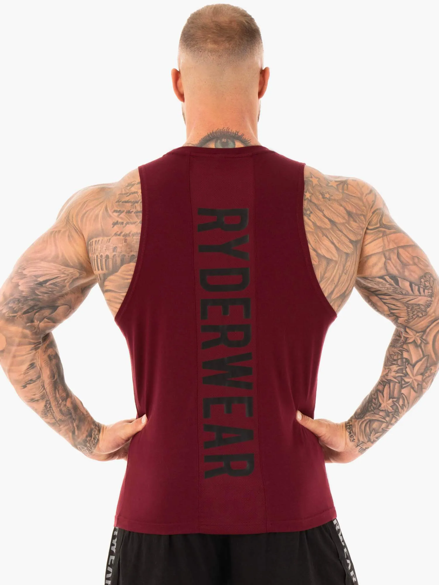 Athletic Cut Tank - Burgundy