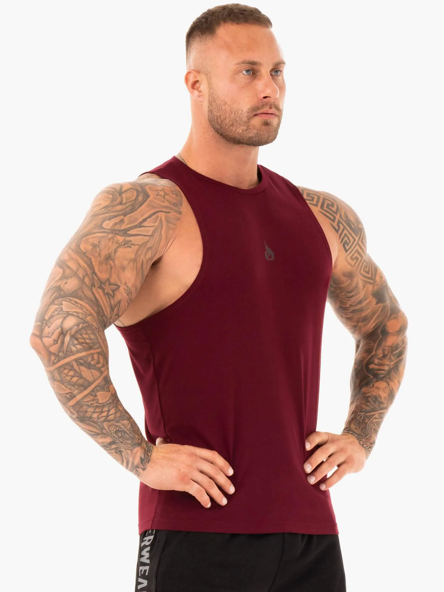 Athletic Cut Tank - Burgundy