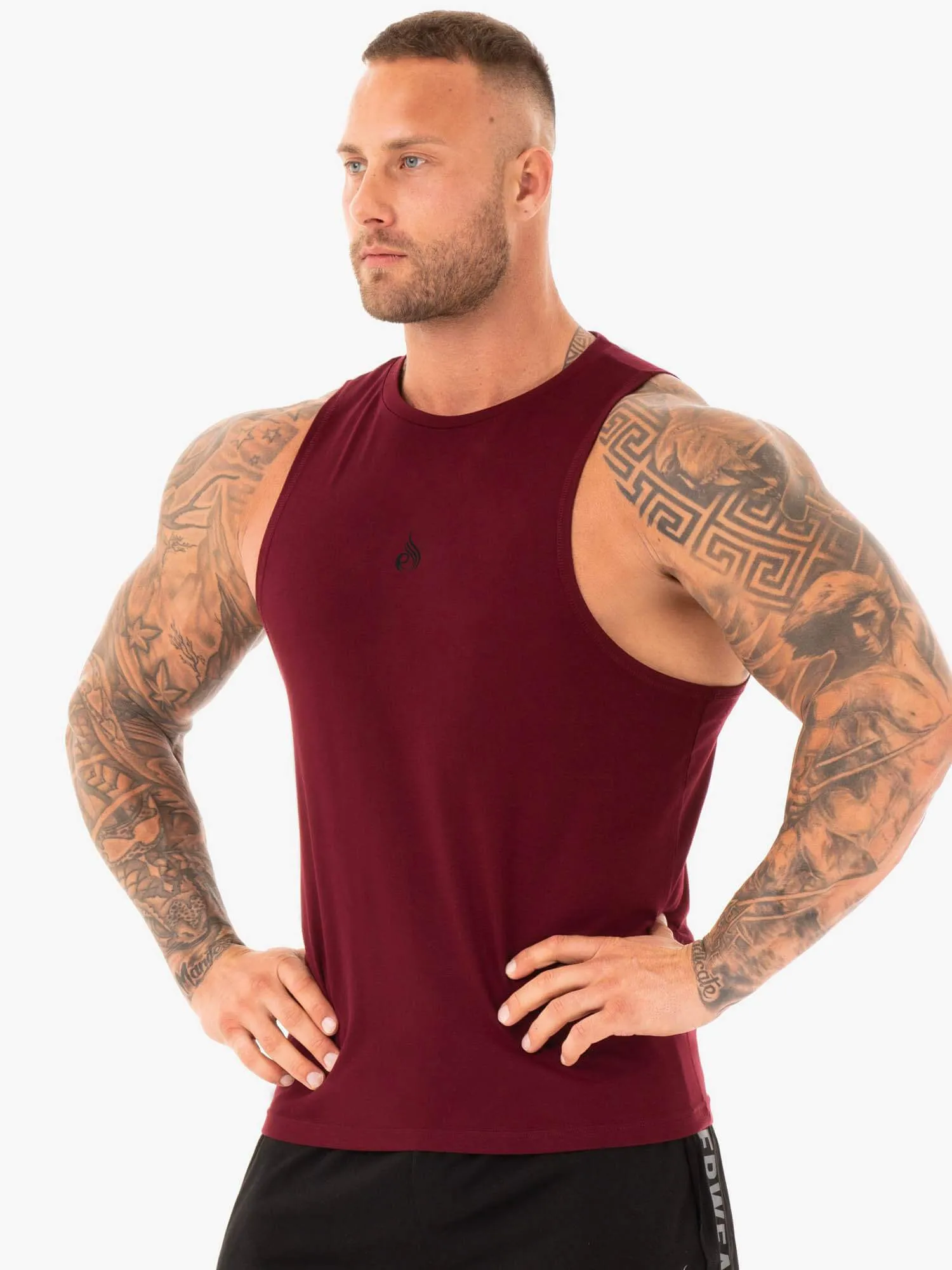 Athletic Cut Tank - Burgundy