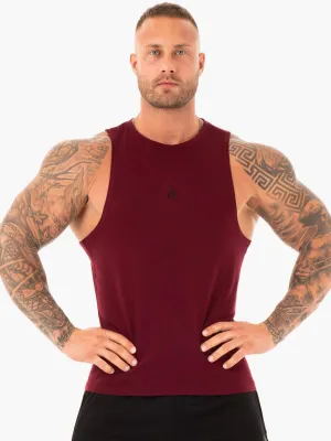 Athletic Cut Tank - Burgundy
