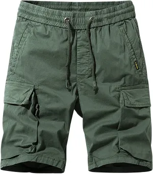 Athletic Shorts for Men 5 Inch Inseam Classic Fit Elastic Waist Drawstring Camo Shorts with Pockets Linen Shorts