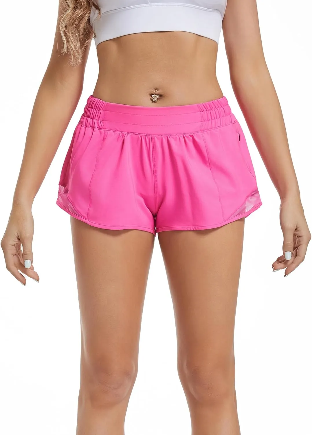 Athletic Shorts for Women,Mesh Lined 2.5" Running Shorts,Quick Dry Active Workout Shorts with Zip Pocket