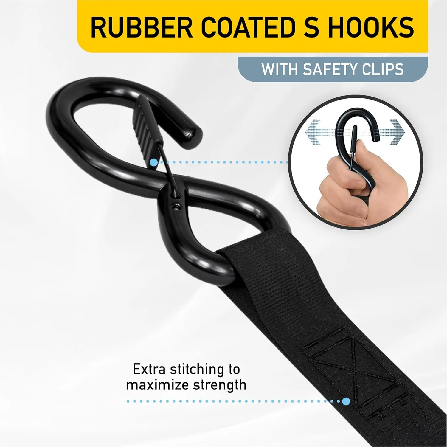 AUGO Retractable Ratchet Straps | 2 Heavy Duty Ratchet Straps Self Retractable Tie Downs with Soft Loops & Storage Bag for Motorcycle, Truck, Trailer, Cargo Van | 1200 Lb Break Strength 1” x 10’
