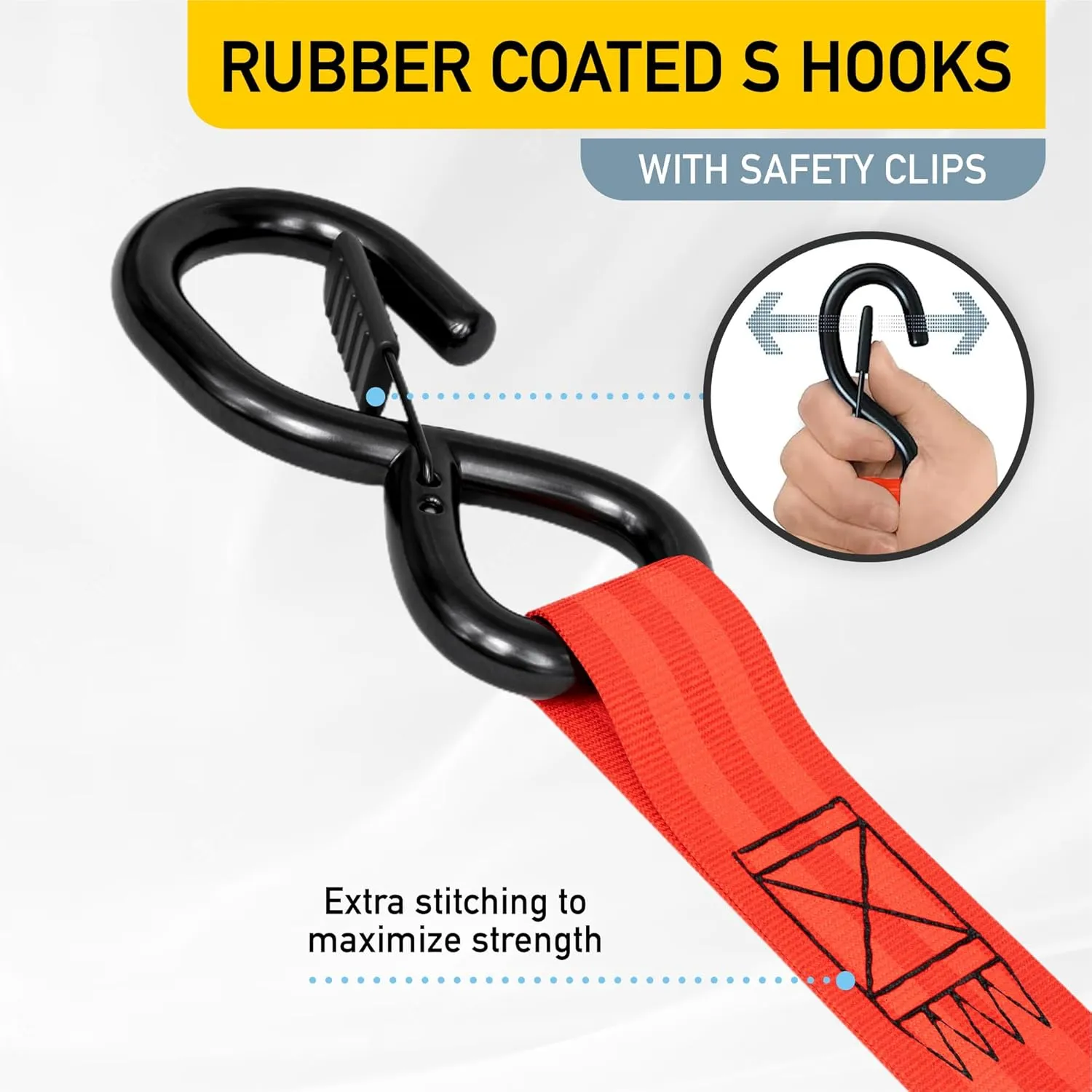 AUGO Retractable Ratchet Straps | 2 Heavy Duty Ratchet Straps Self Retractable Tie Downs with Soft Loops & Storage Bag for Motorcycle, Truck, Trailer, Cargo Van | 1200 Lb Break Strength 1” x 10’