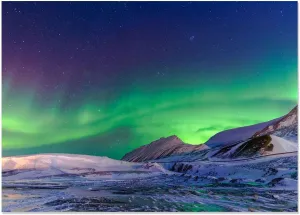 Aurora Borealis Canvas Wall Art Polar Lights Poster for Bedroom Modern Scenery Painting Print Artwork Landscape Wall Decorations Living Room Décor 60x90cm(24x35in) Frameless
