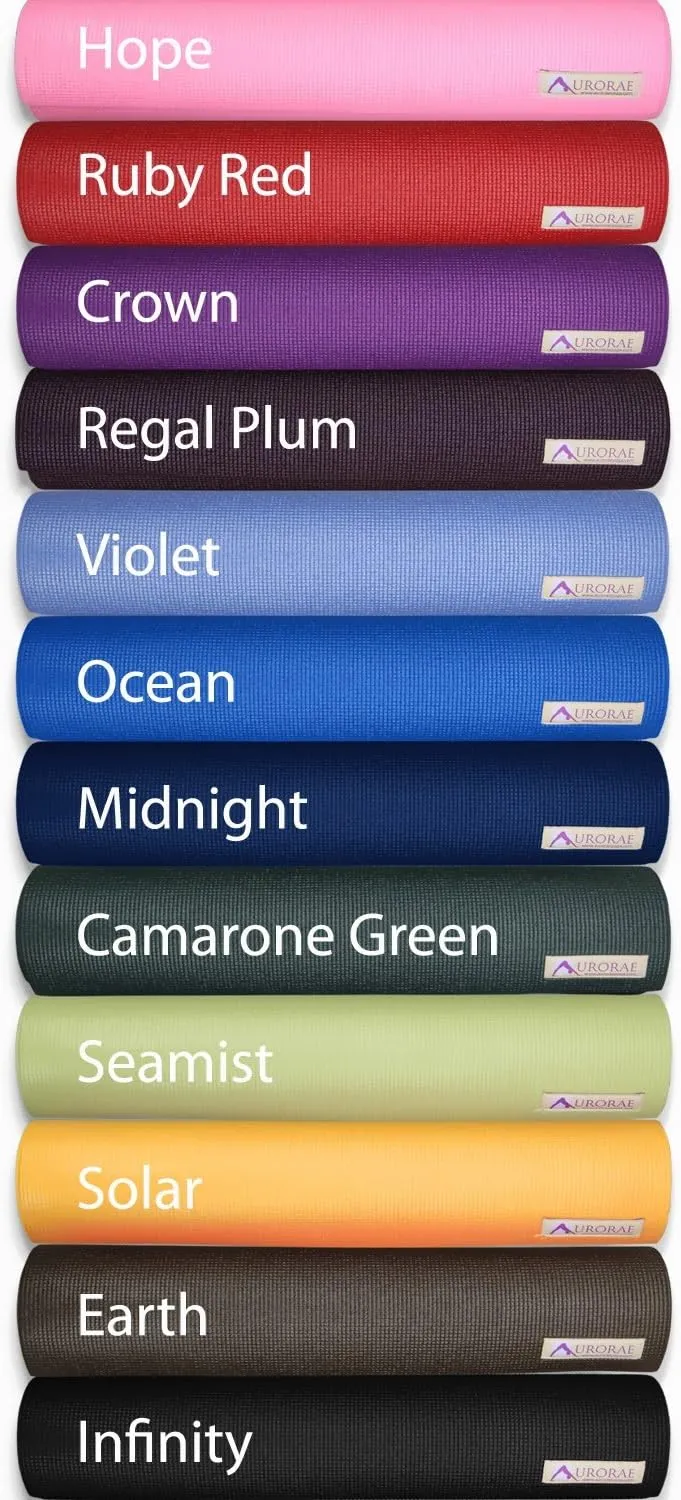AURORAE Classic/Printed Extra Thick and Long Yoga Mat. Slip Free Rosin included
