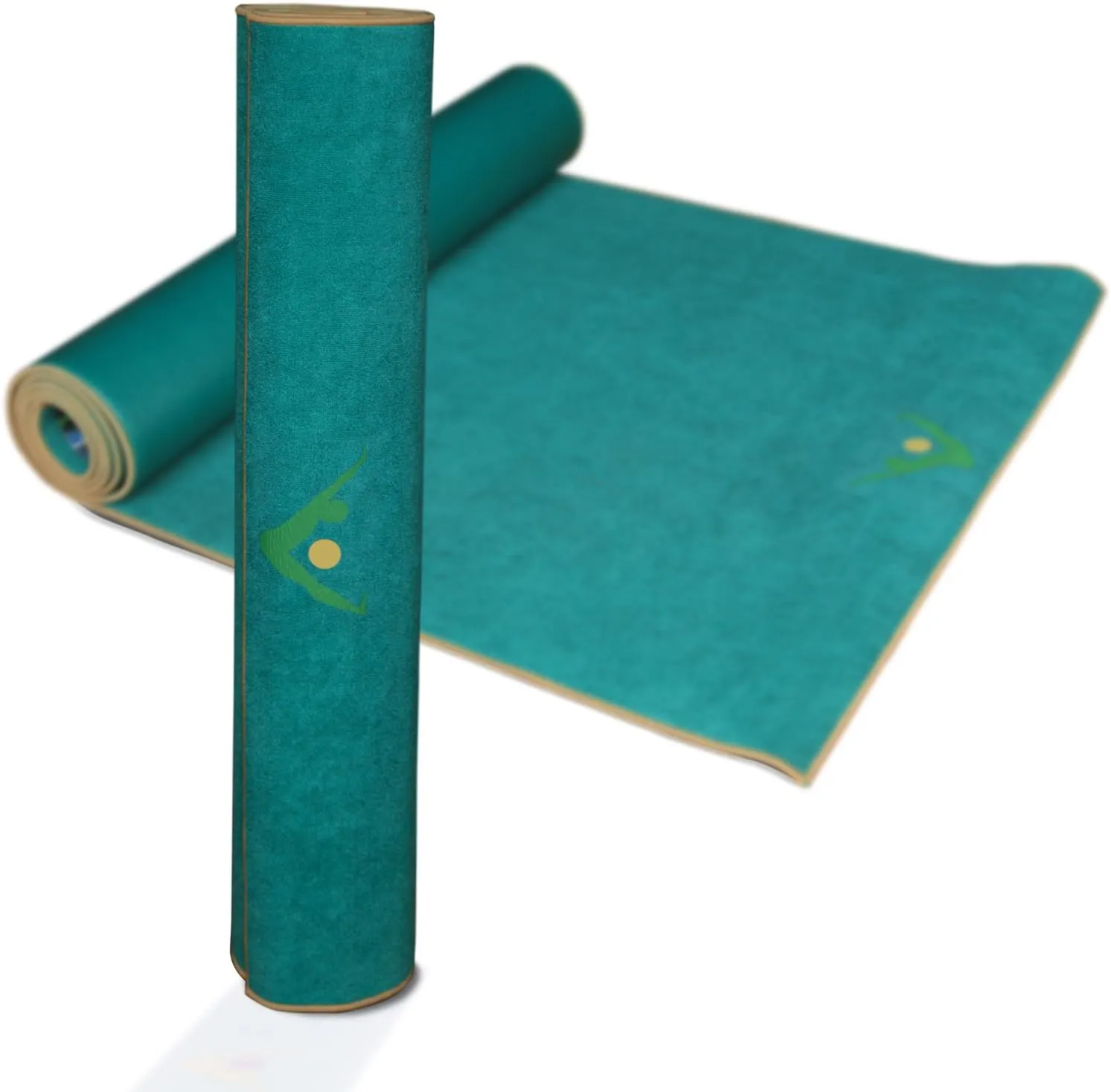 AURORAE Synergy 2in1 Hot Yoga Mat with integrated Non Slip Microfiber Towel. No Slipping No Bunching/Odor Patent Protected, Machine Washable
