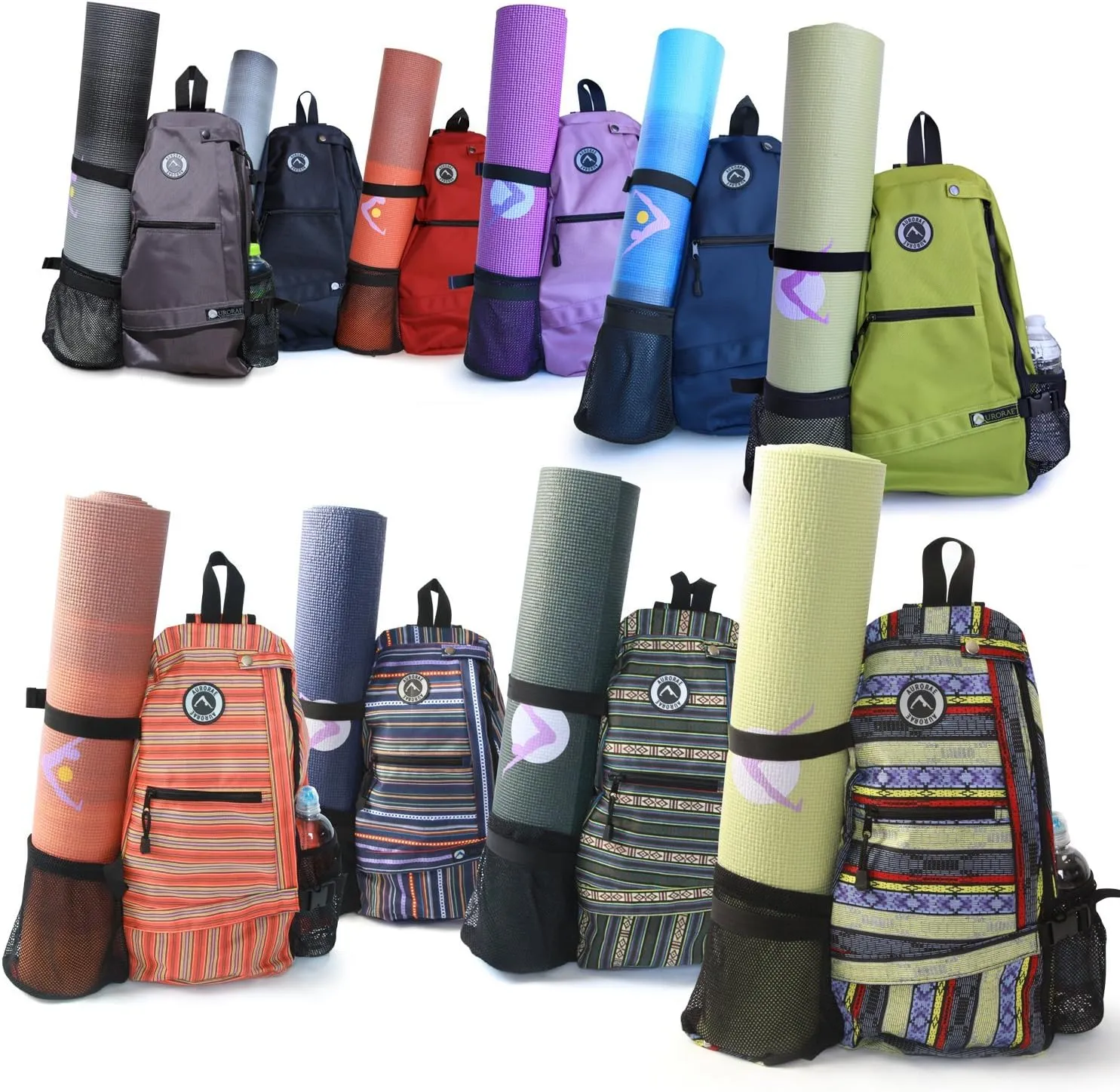 AURORAE Yoga Mat/Gym Cross-body Travel Sling Back Pack. Mat sold separately.