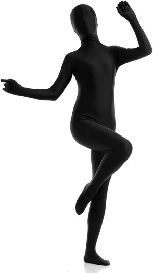 Ayliss Full Body Suit Black Unisex Adult Zipper Zentai Suit Cosplay Halloween Costume