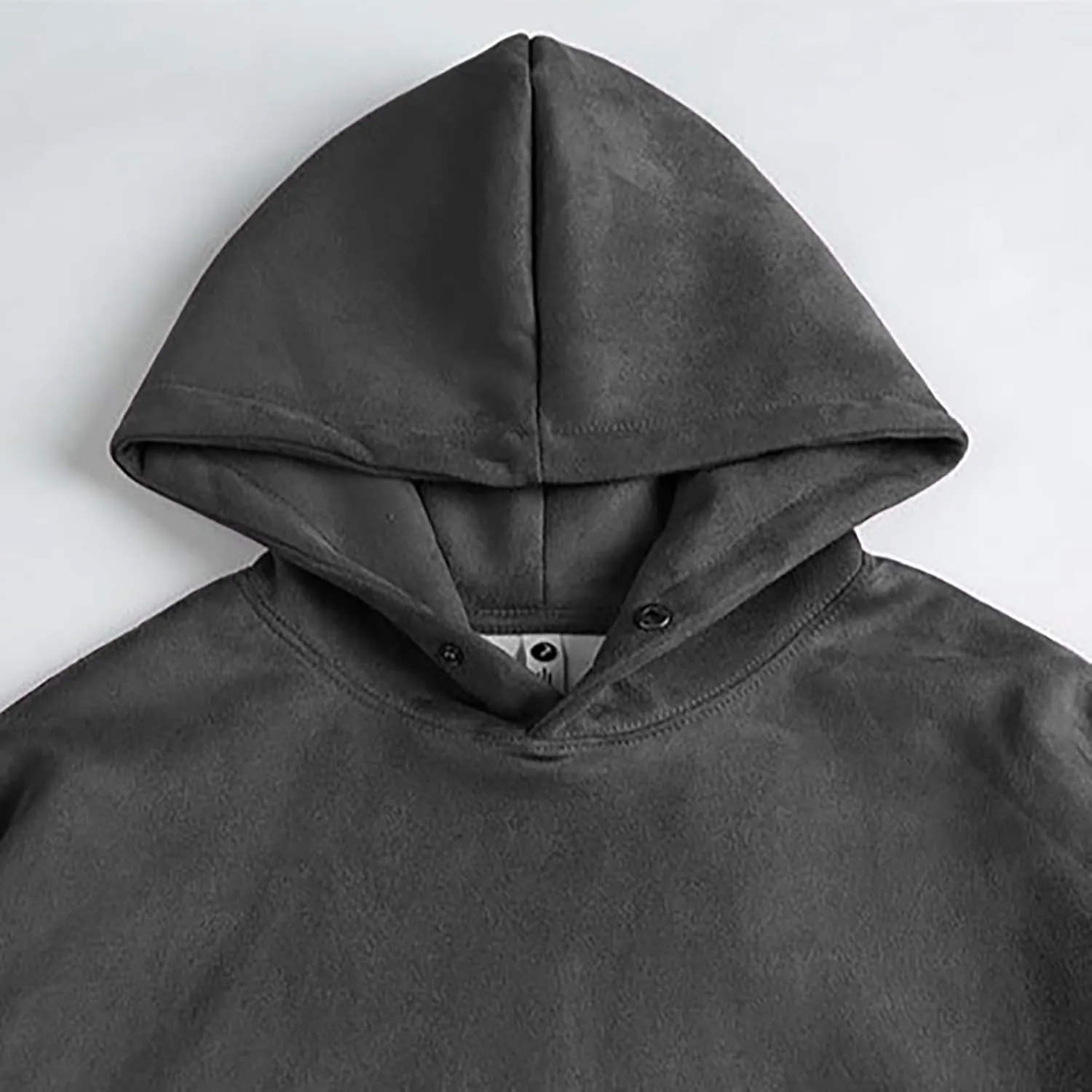 Aymnlox Men's Hoodies Oversize Hooded Sweatshirts Casual Solid Color Long Sleeve Pullover Heavyweight Hoodie With Pockets