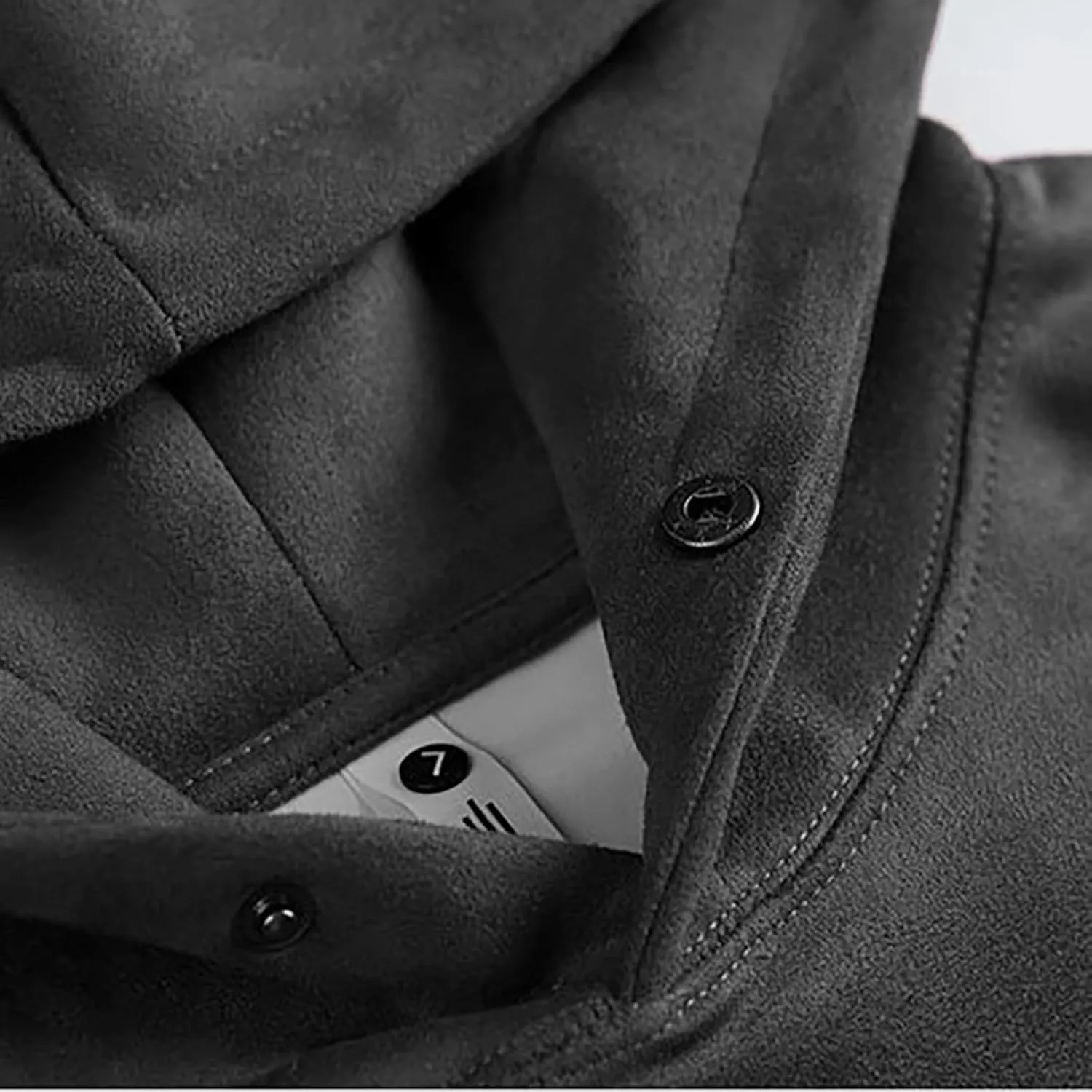 Aymnlox Men's Hoodies Oversize Hooded Sweatshirts Casual Solid Color Long Sleeve Pullover Heavyweight Hoodie With Pockets