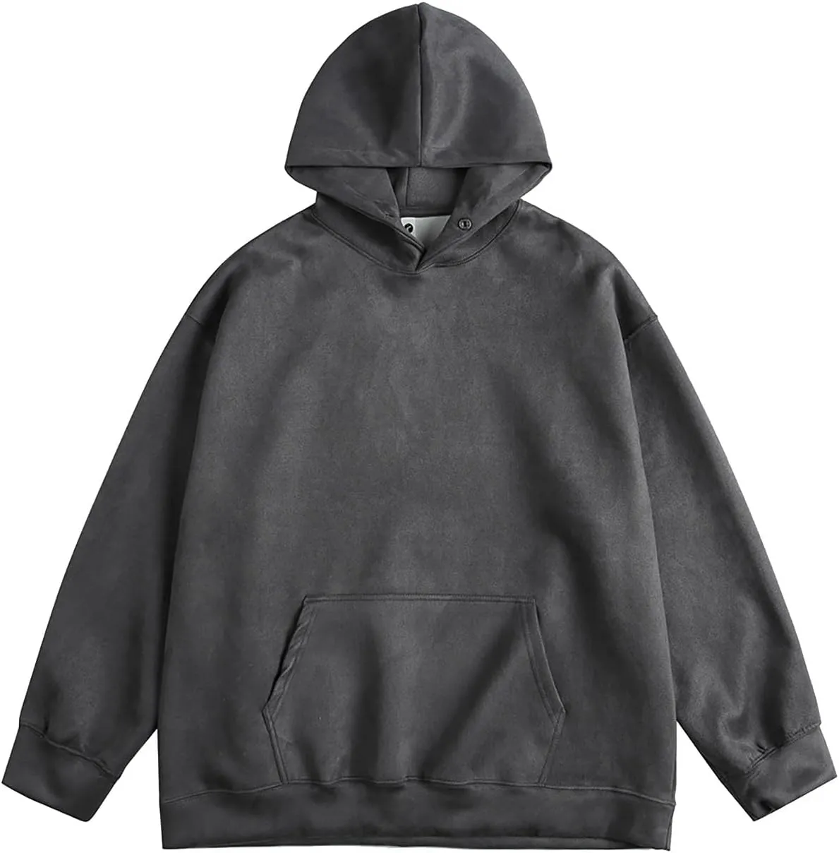 Aymnlox Men's Hoodies Oversize Hooded Sweatshirts Casual Solid Color Long Sleeve Pullover Heavyweight Hoodie With Pockets