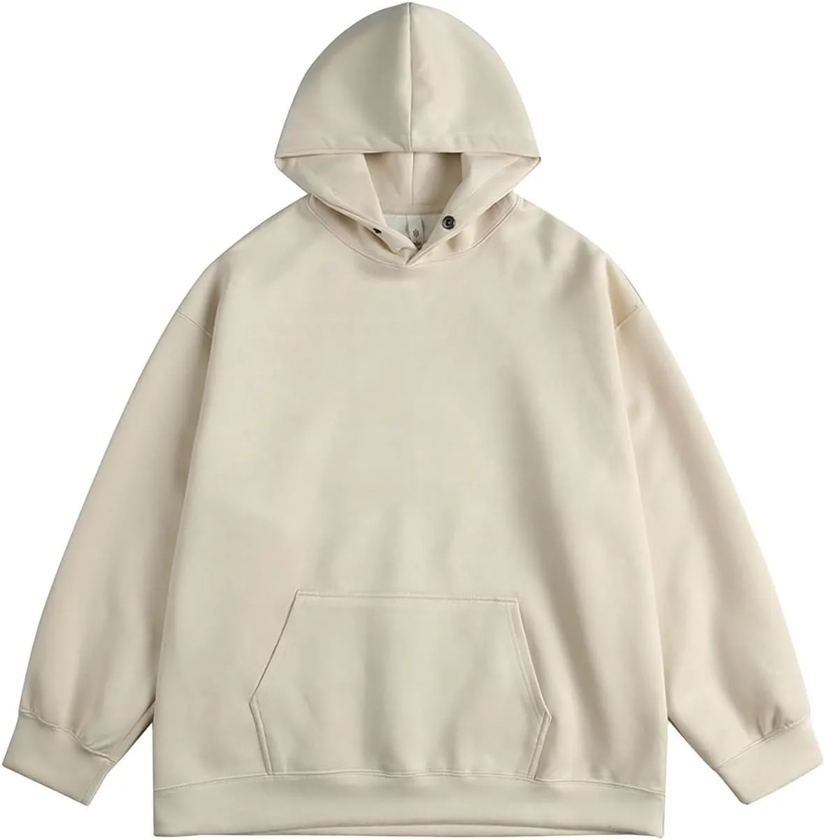 Aymnlox Men's Hoodies Oversize Hooded Sweatshirts Casual Solid Color Long Sleeve Pullover Heavyweight Hoodie With Pockets