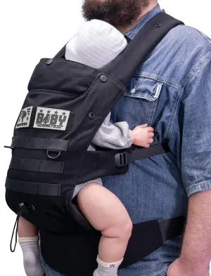 Baby Carrier for Infants to Toddlers (8-33 lbs), Ergonomic Lumbar Support, Cozy and Lightweight Military Baby Carrier for Big and Tall Parents- Black