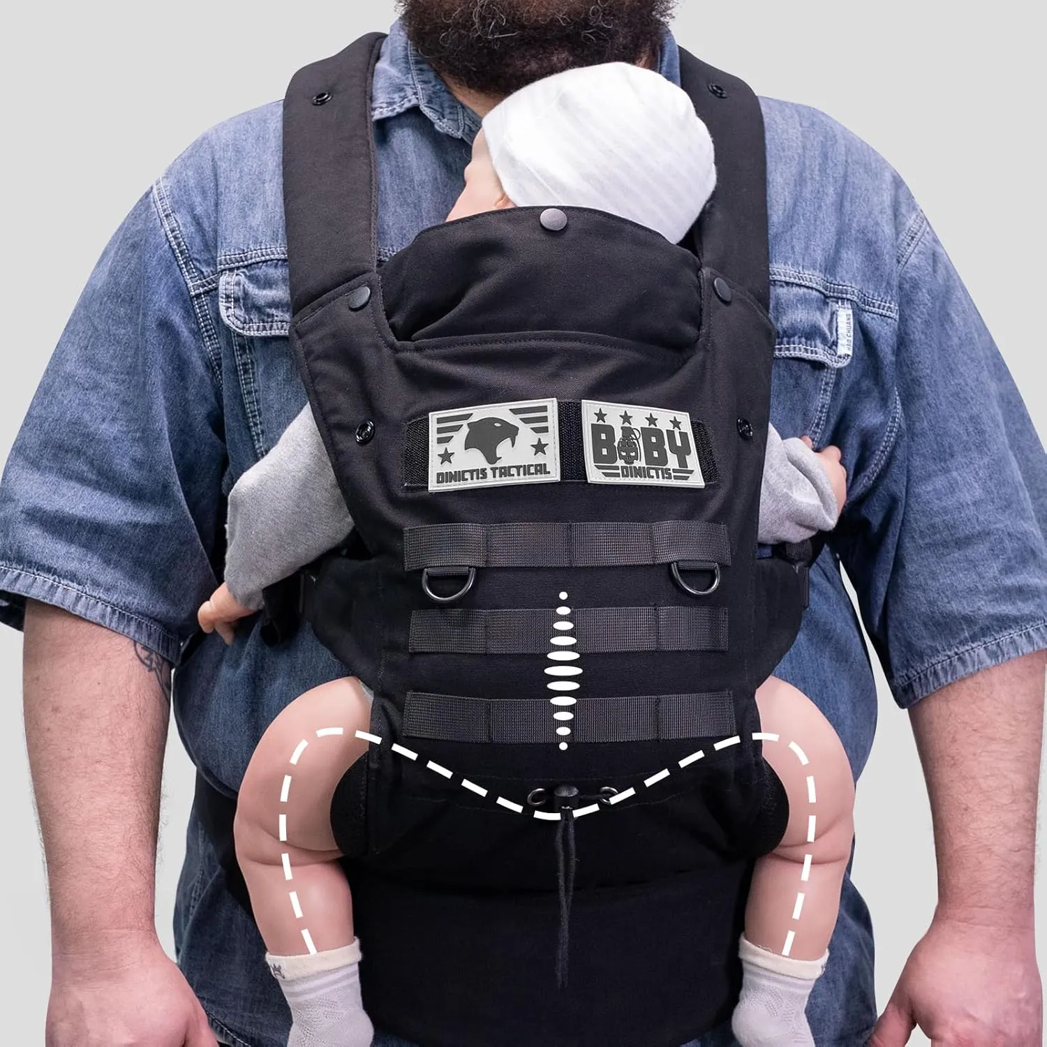 Baby Carrier for Infants to Toddlers (8-33 lbs), Ergonomic Lumbar Support, Cozy and Lightweight Military Baby Carrier for Big and Tall Parents- Black