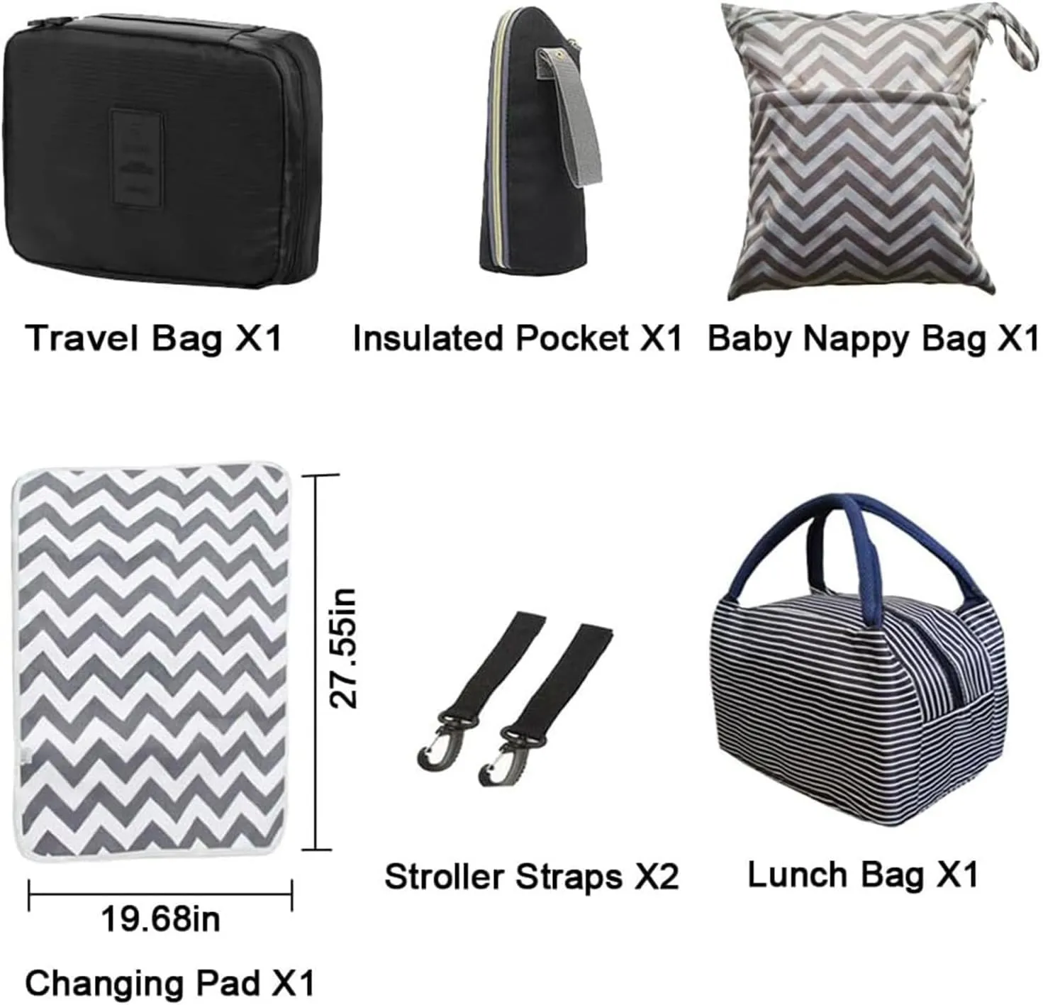 Backpack Diaper Bag with Changing Station, Multi function Boys Girls Baby Backpack for Mom Dad, Unisex Travel Essentials Tote, Waterproof Wet Dry Bags, Baby Nursing Organizer Pouches, Gray