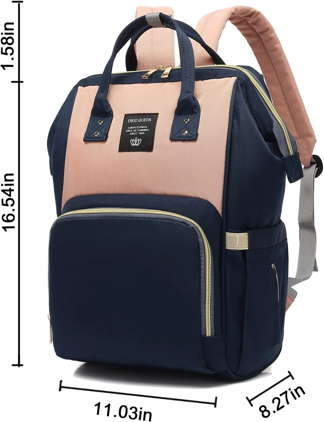 Backpack Diaper Bag with Changing Station, Multi function Boys Girls Baby Backpack for Mom Dad, Unisex Travel Essentials Tote, Waterproof Wet Dry Bags, Baby Nursing Organizer Pouches, Navy
