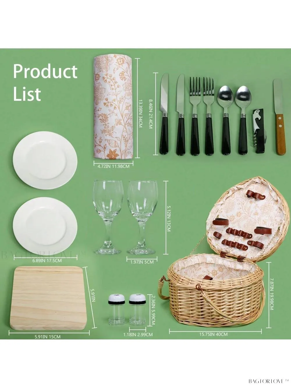 BagForLove - Handwoven Wicker Basket Gift Set for Couples