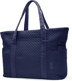 BAGSMART Large Tote Bag For Women, Travel Shoulder Bag Top Handle Handbag with Yoga Mat Buckle for Gym, Work, Travel