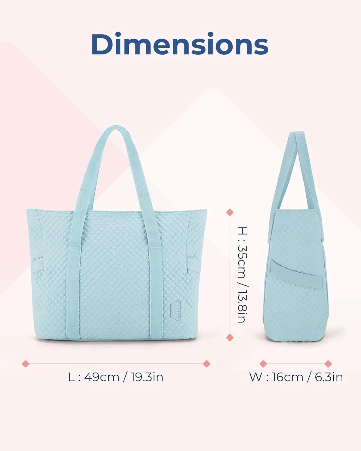 BAGSMART Large Tote Bag For Women, Travel Shoulder Bag Top Handle Handbag with Yoga Mat Buckle for Gym, Work, Travel