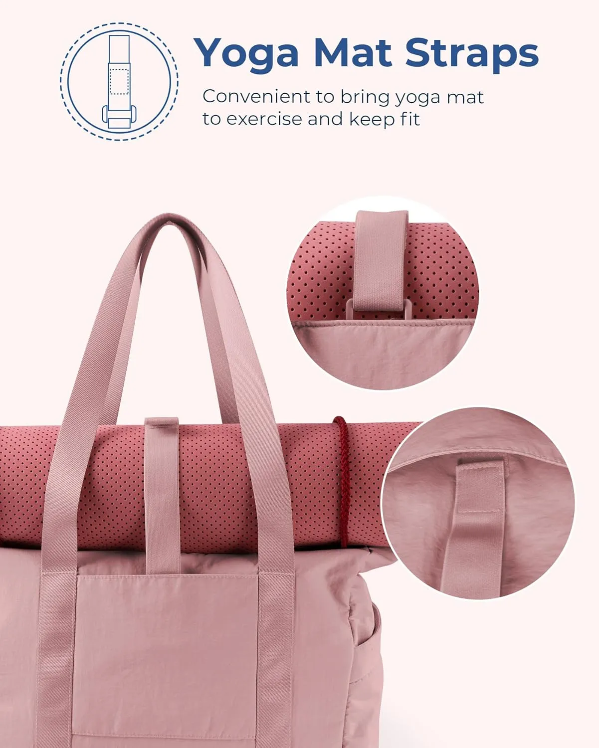 BAGSMART Tote Bag for Women with Zipper, Gym Tote with Compartments, Work Tote Nurse Dance Yoga Bag for Sport, Travel