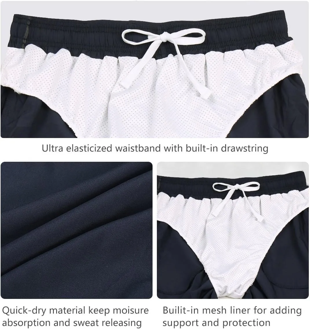 baleaf Men's 7" Running Shorts with Mesh Liner Zipper Pocket for Athletic Workout Gym