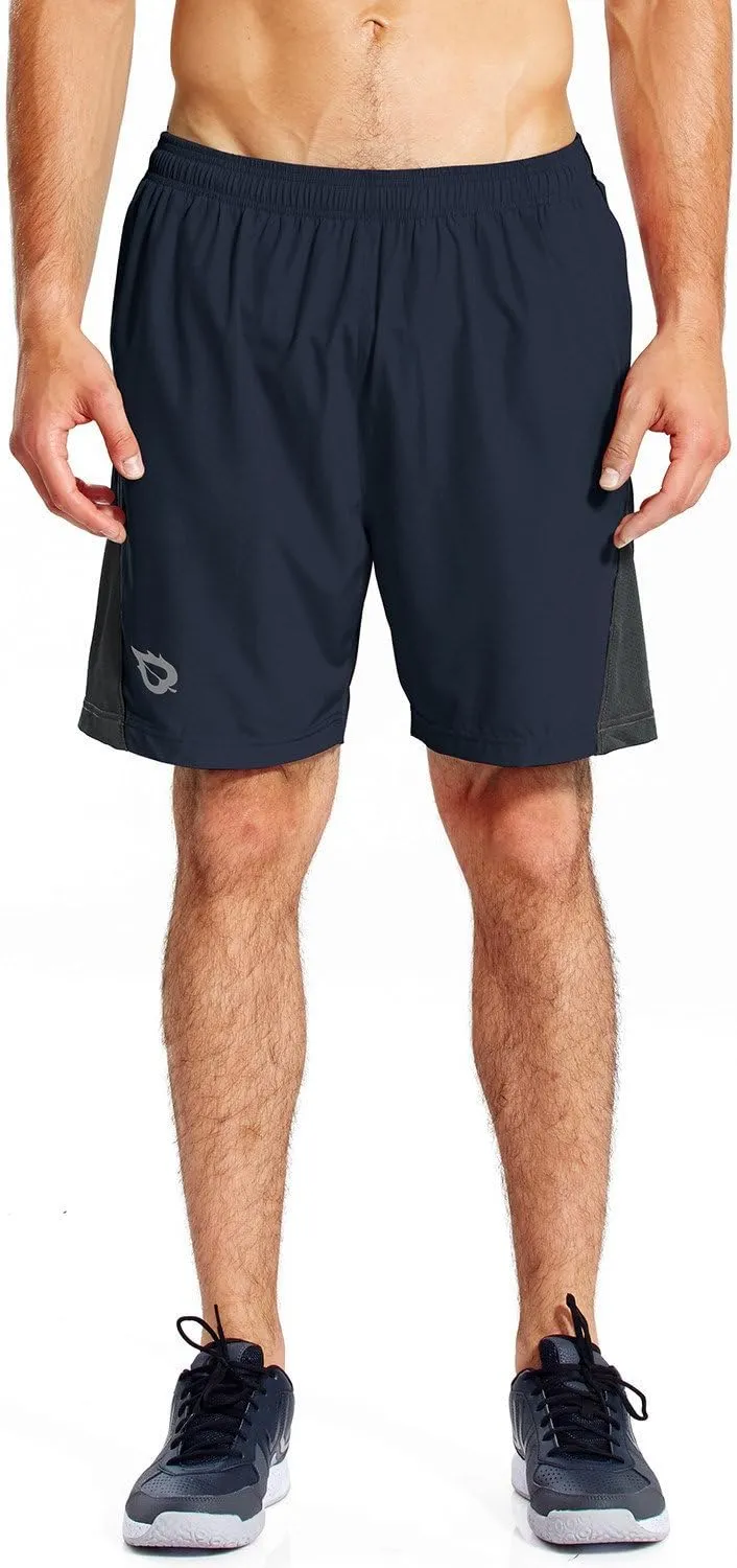 baleaf Men's 7" Running Shorts with Mesh Liner Zipper Pocket for Athletic Workout Gym
