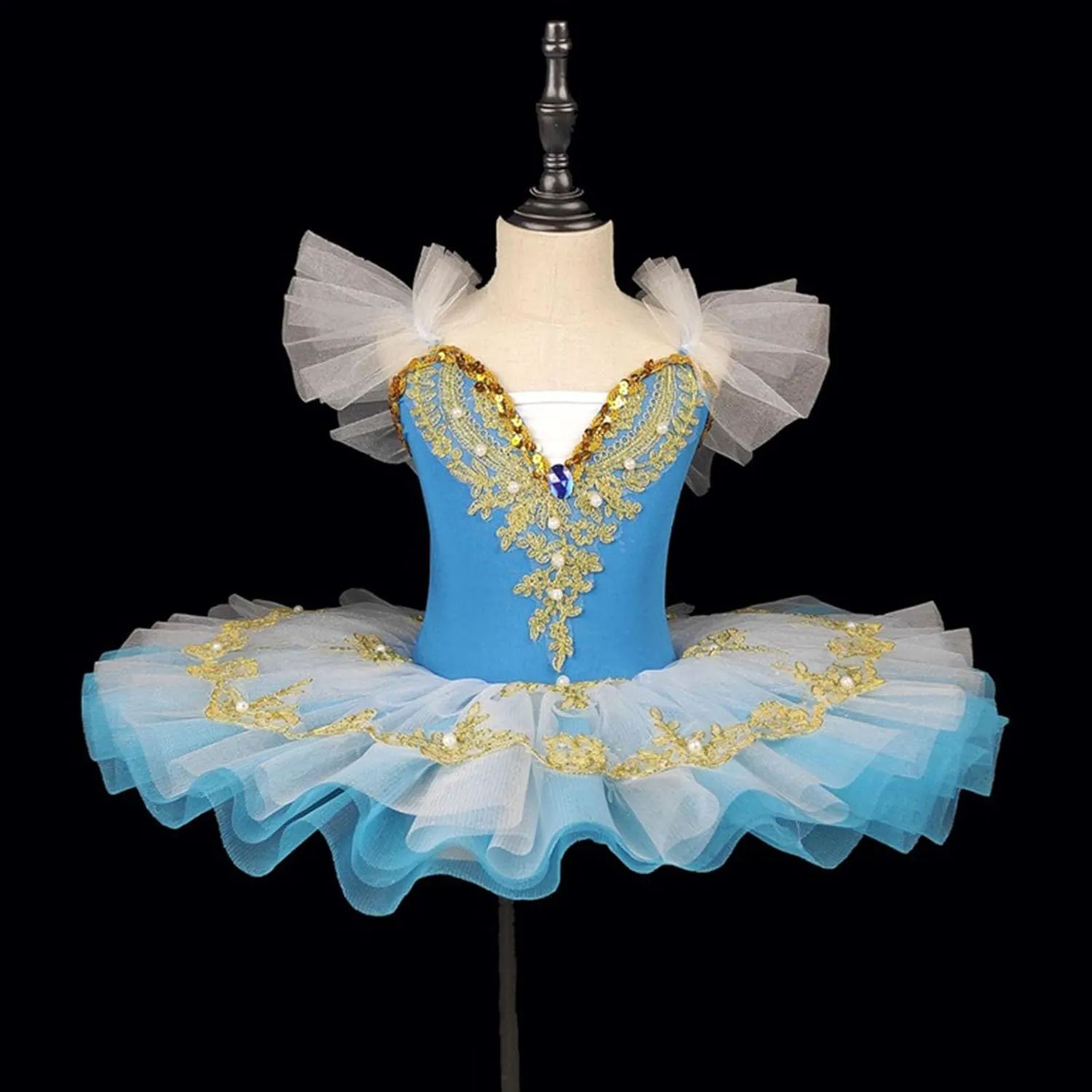 Ballet Leotards for Girls,Swan Lake Dance Costumes with Platter Tutu Pancake Camisole Skirt Swan Lake Feather Hem Dancewear
