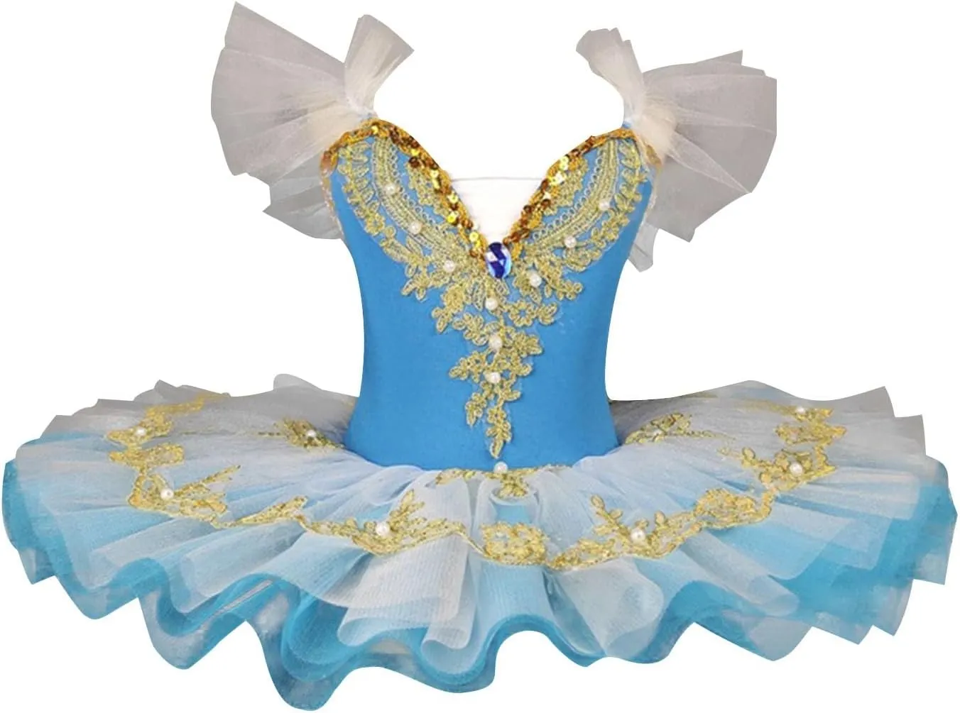 Ballet Leotards for Girls,Swan Lake Dance Costumes with Platter Tutu Pancake Camisole Skirt Swan Lake Feather Hem Dancewear