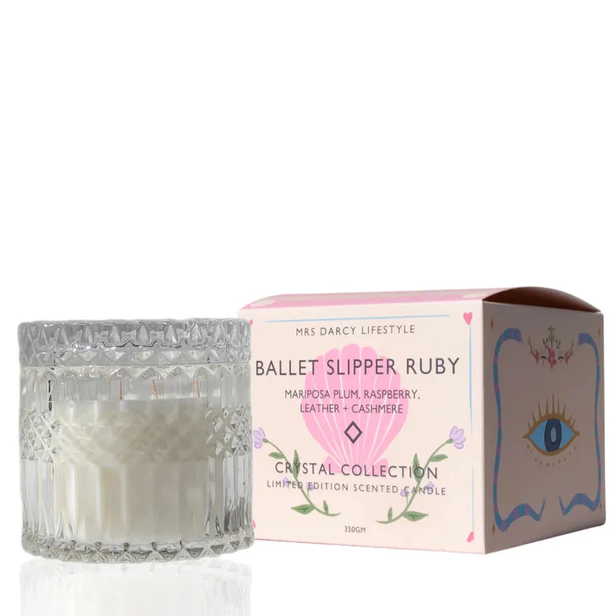 Ballet Slipper Ruby - Mariposa Plum, Raspberry, Leather   Cashmere Large Candle