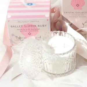 Ballet Slipper Ruby - Mariposa Plum, Raspberry, Leather   Cashmere Large Candle