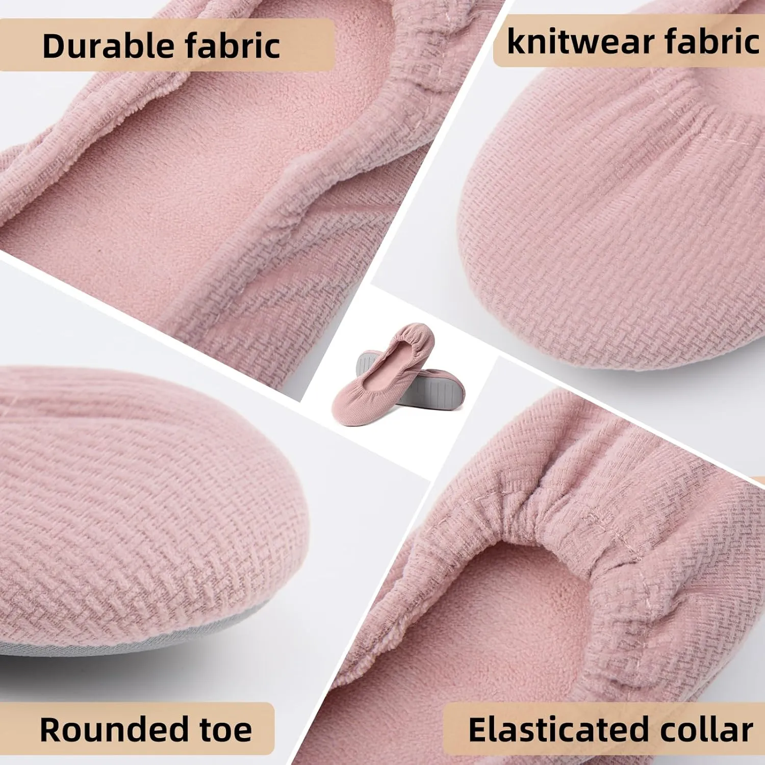Ballet Slippers for Women Comfortable for Travel Concert Stretchy for Wide Width and Narrow Feet Pull on Anti-Skid Comfy Warm Ballet Style Shoes All Season Wear Black Leopard Pink LightGrey US6-11