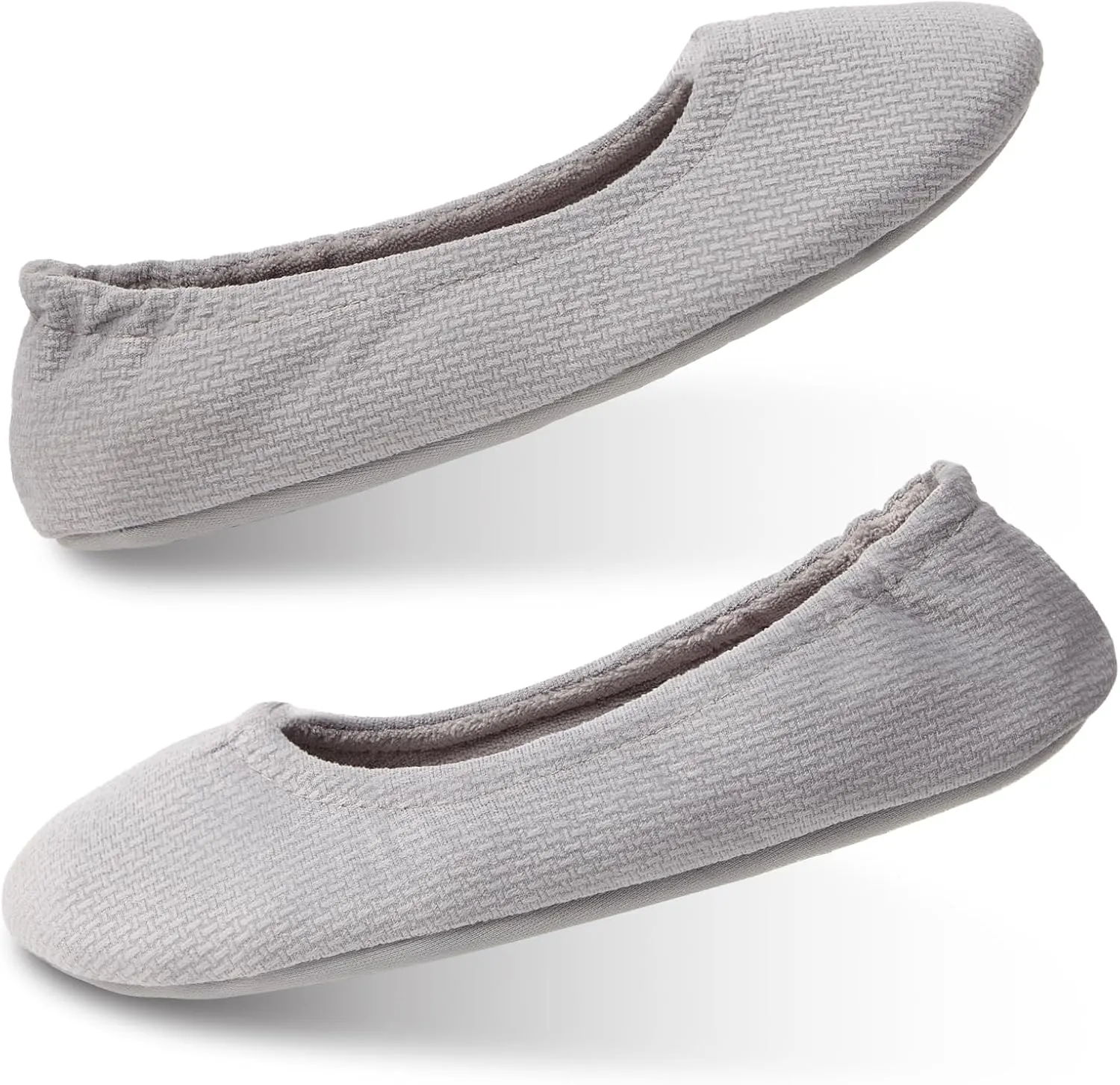 Ballet Slippers for Women Comfortable for Travel Concert Stretchy for Wide Width and Narrow Feet Pull on Anti-Skid Comfy Warm Ballet Style Shoes All Season Wear Black Leopard Pink LightGrey US6-11