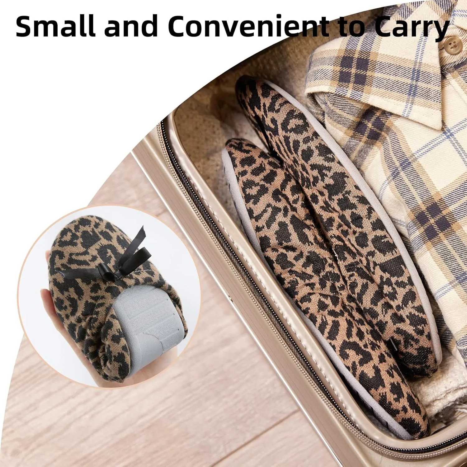 Ballet Slippers for Women Comfortable for Travel Concert Stretchy for Wide Width and Narrow Feet Pull on Anti-Skid Comfy Warm Ballet Style Shoes All Season Wear Black Leopard Pink LightGrey US6-11