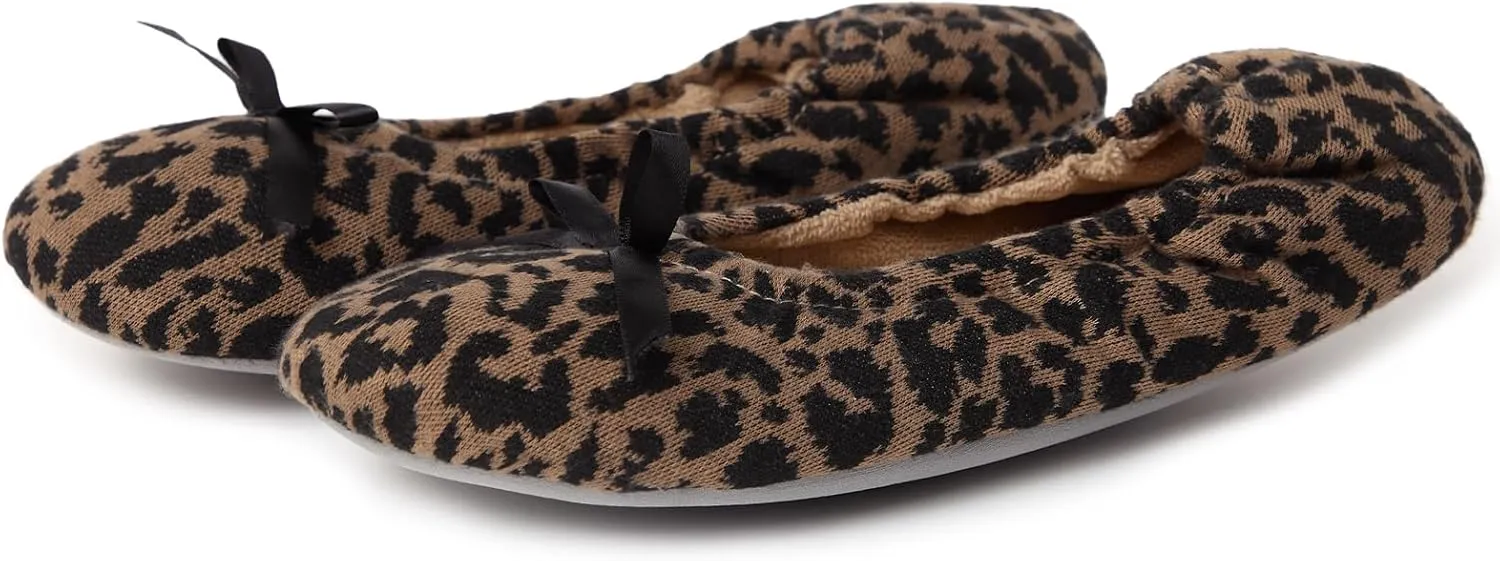 Ballet Slippers for Women Comfortable for Travel Concert Stretchy for Wide Width and Narrow Feet Pull on Anti-Skid Comfy Warm Ballet Style Shoes All Season Wear Black Leopard Pink LightGrey US6-11