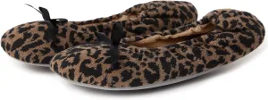 Ballet Slippers for Women Comfortable for Travel Concert Stretchy for Wide Width and Narrow Feet Pull on Anti-Skid Comfy Warm Ballet Style Shoes All Season Wear Black Leopard Pink LightGrey US6-11