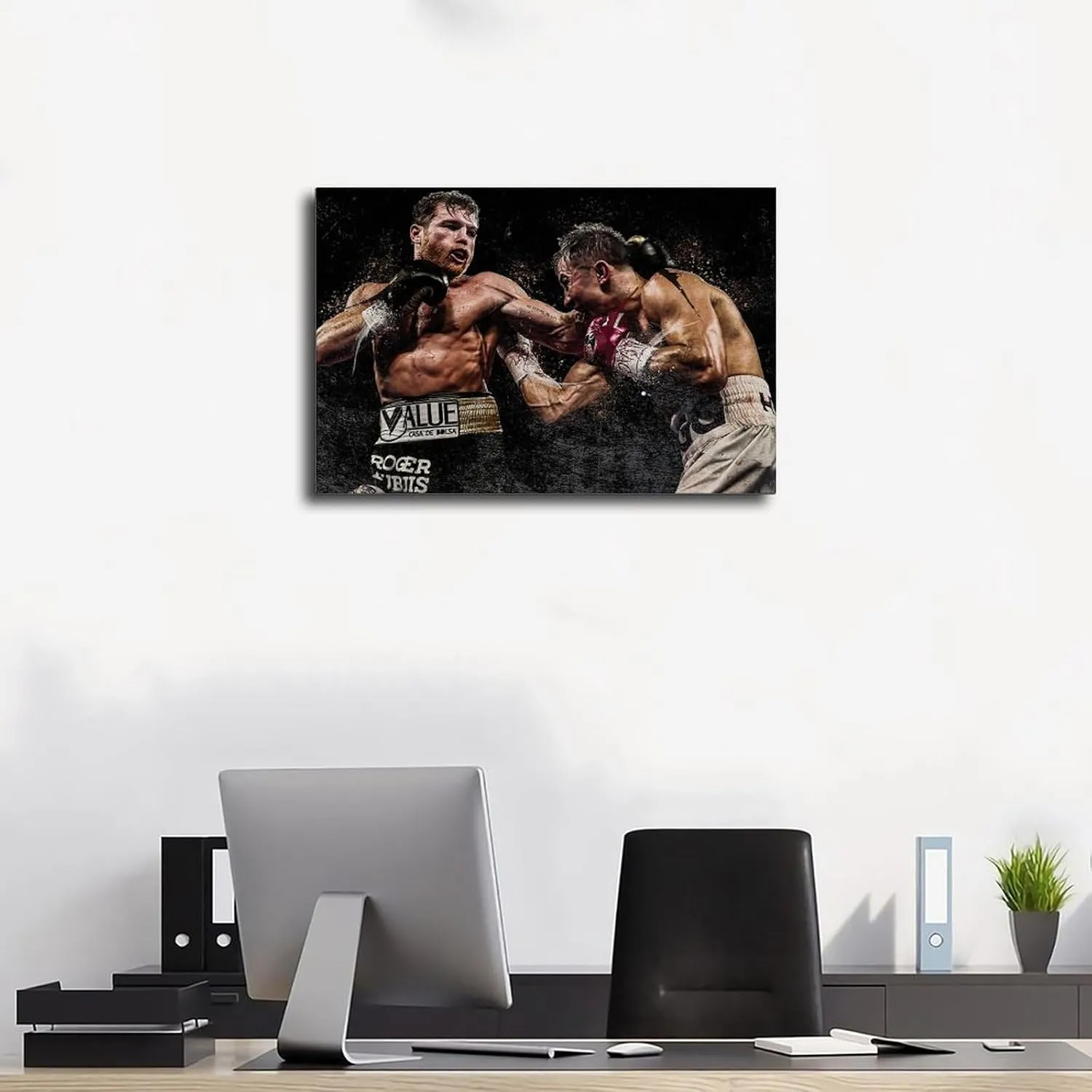 BAVIEN Canelo Álvarez VS Gennady Golovkin Poster Boxing Picture Canvas Poster Wall Art Decor Print Picture Paintings for Living Room Bedroom Decoration Unframe:12x18inch(30x45cm)