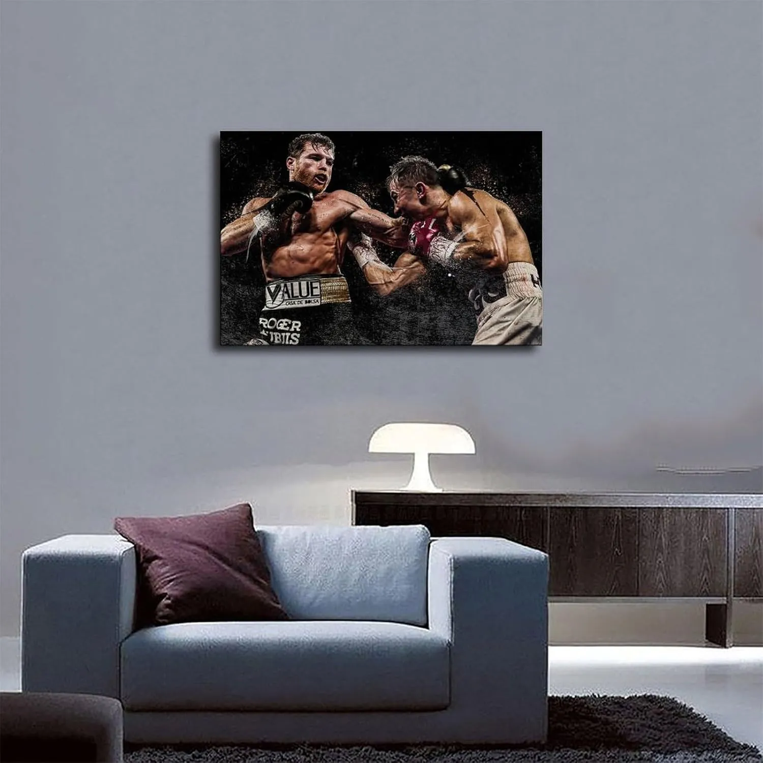 BAVIEN Canelo Álvarez VS Gennady Golovkin Poster Boxing Picture Canvas Poster Wall Art Decor Print Picture Paintings for Living Room Bedroom Decoration Unframe:12x18inch(30x45cm)
