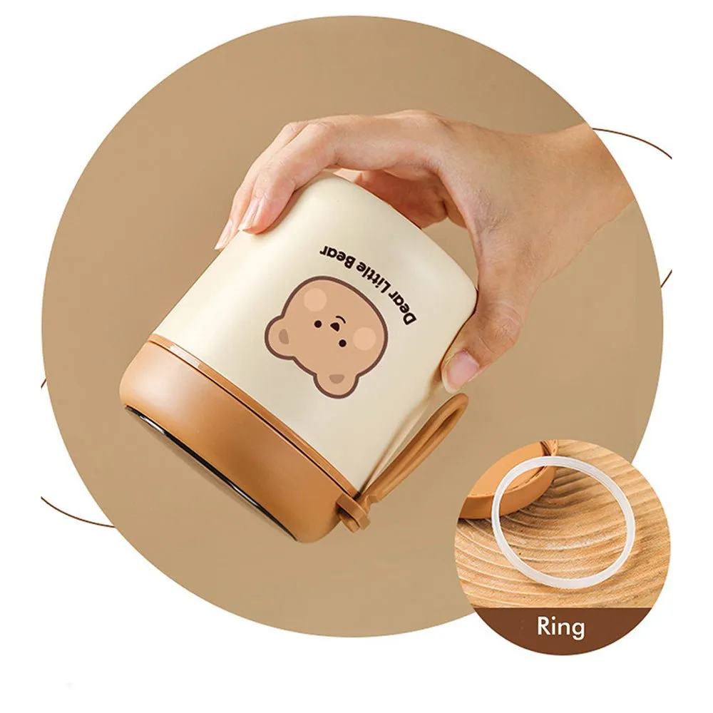 Bear , Stainless Steel Soup Box /Tiffin with Insulated Vertical Tiffin Bag with detachable Spoon for Kids and Adults.