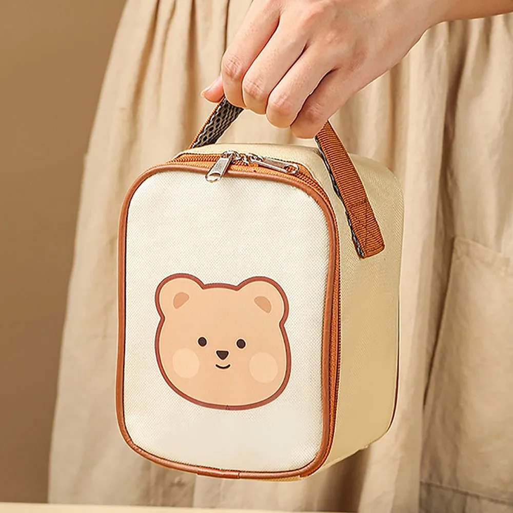 Bear , Stainless Steel Soup Box /Tiffin with Insulated Vertical Tiffin Bag with detachable Spoon for Kids and Adults.