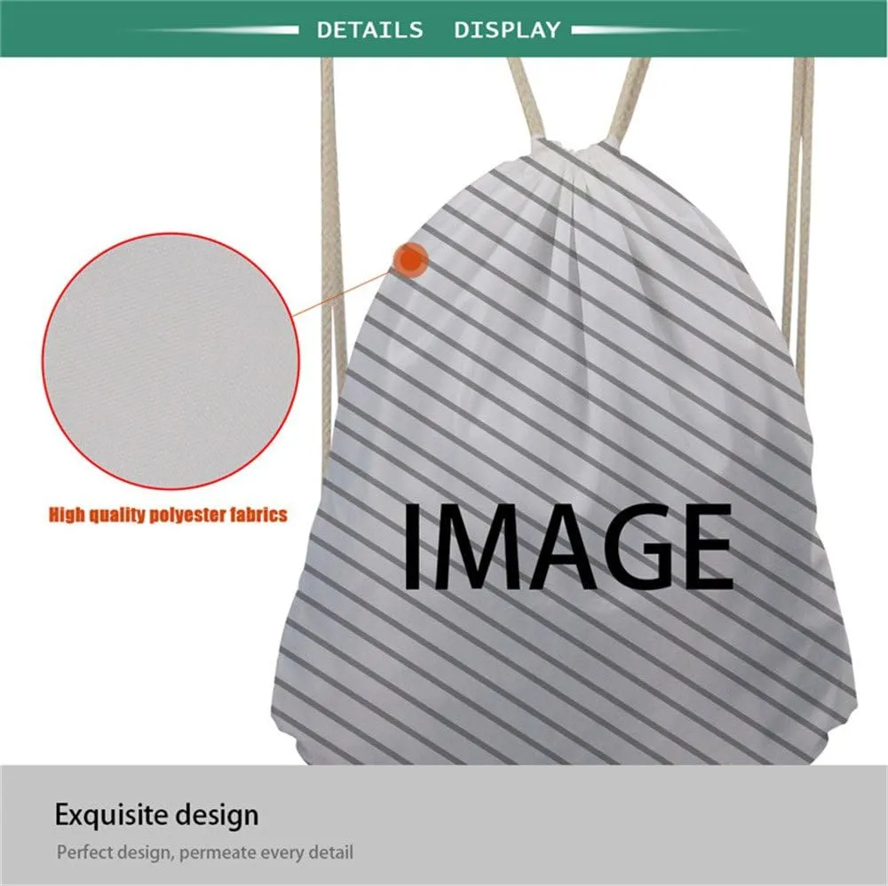 Beauty Collector Skull Print Soft Rucksack Cool Travel Drawstring Backpack Shoulder Bag One_Size