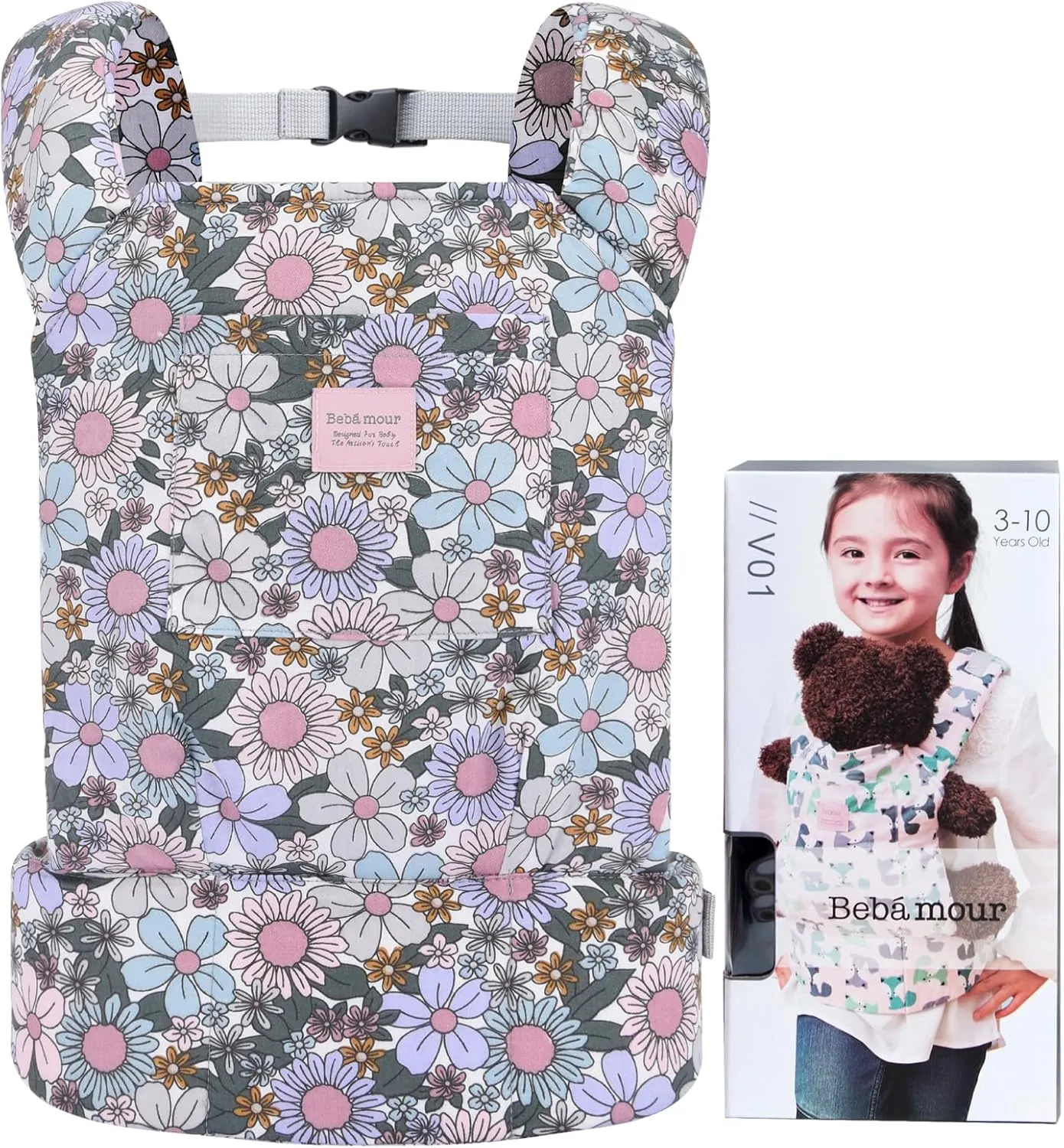 Bebamour Doll Carrier Original Reborn Baby Doll Carriers for Doll Toys Doll Carrier for Girls and Boys (New Purple)