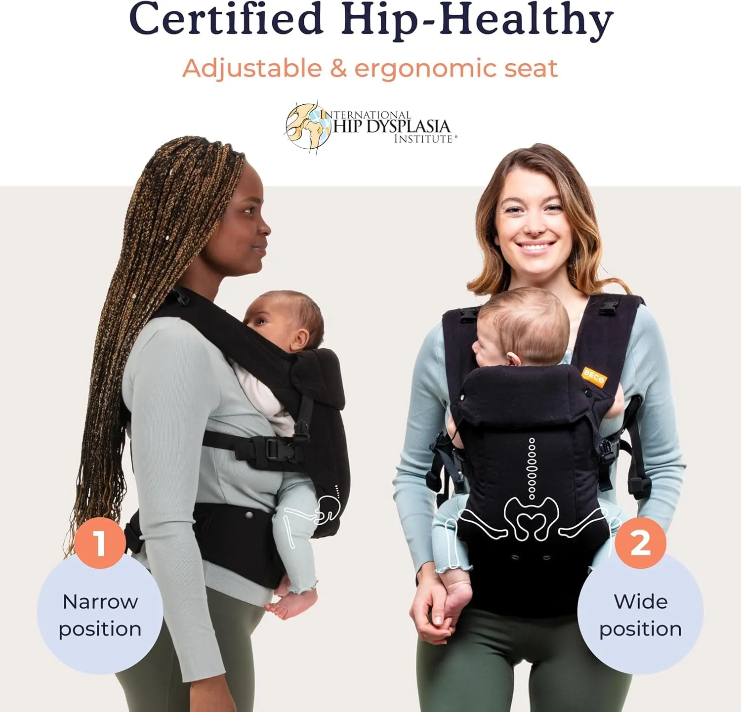 Beco Gemini Baby Carrier Metro Black - Multi-Position Soft Structured Sling w/ Adjustable Straps & Comfort Padding for Infant/Toddler Hip Support