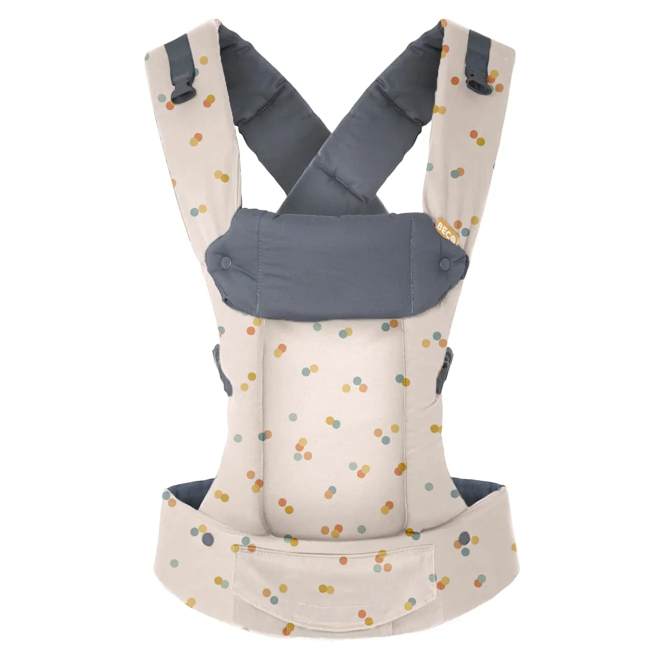 Beco Gemini Baby Carrier Newborn to Toddler - Front, Back and Hip Seat Carrier, Baby Carrier Backpack & Baby Front Carrier with Adjustable Seat, Ergonomic Baby Holder Carrier 7-35lbs (Dots)