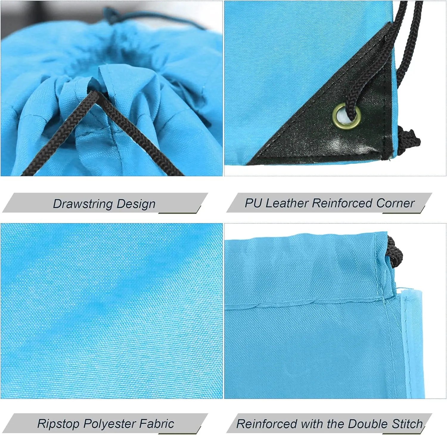 BeeGreen Drawstring Backpack Bags 20,30,50 Packs Reflective String Bags for Gym Sport Trip Cinch Sack DIY for Women Men