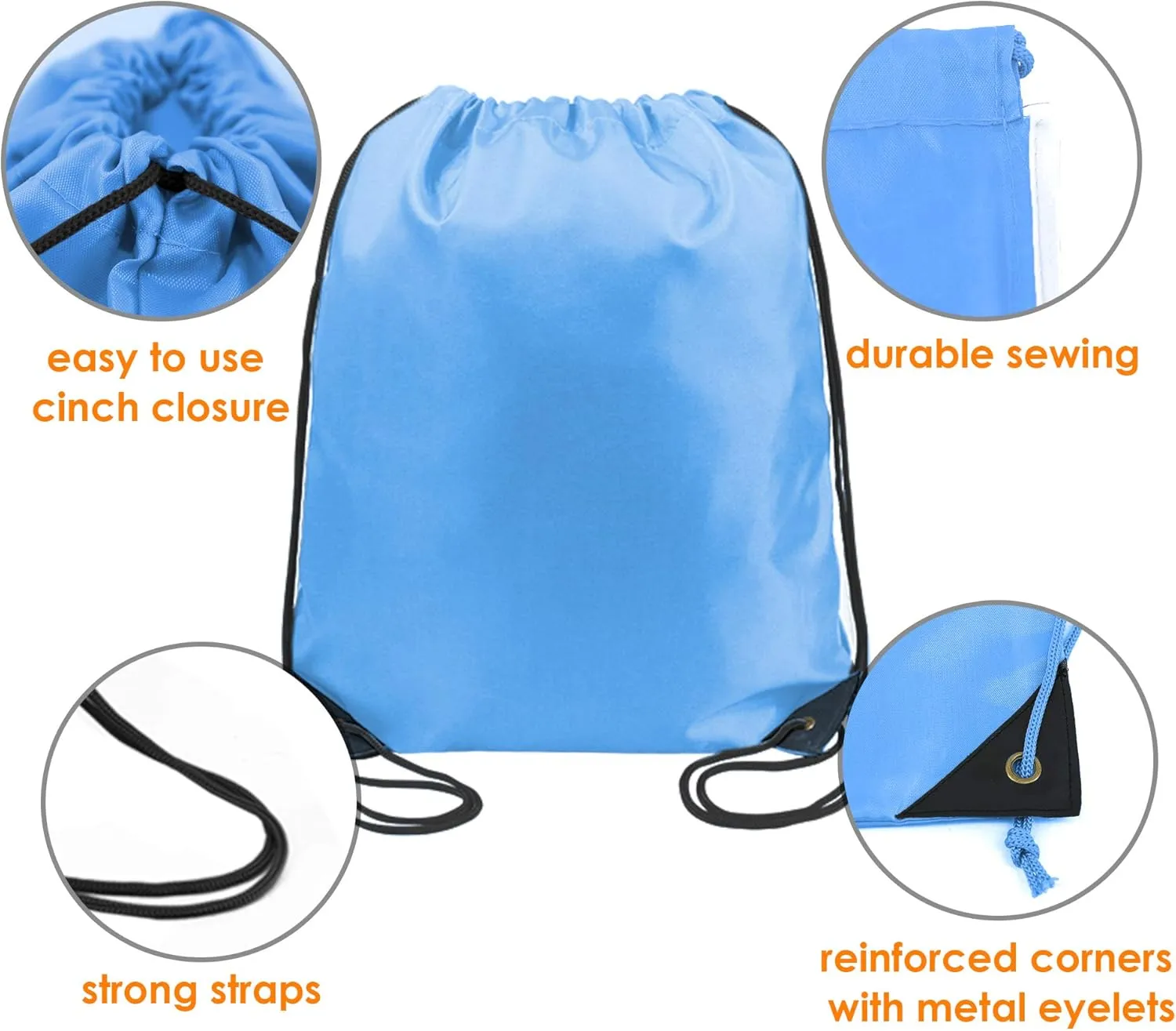 BeeGreen Drawstring Backpack Bags 20,30,50 Packs Reflective String Bags for Gym Sport Trip Cinch Sack DIY for Women Men