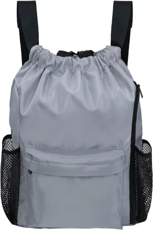 BeeGreen Drawstring Backpack Sports Gym Bag With Shoe Compartment and Two Water Bottle Holder …