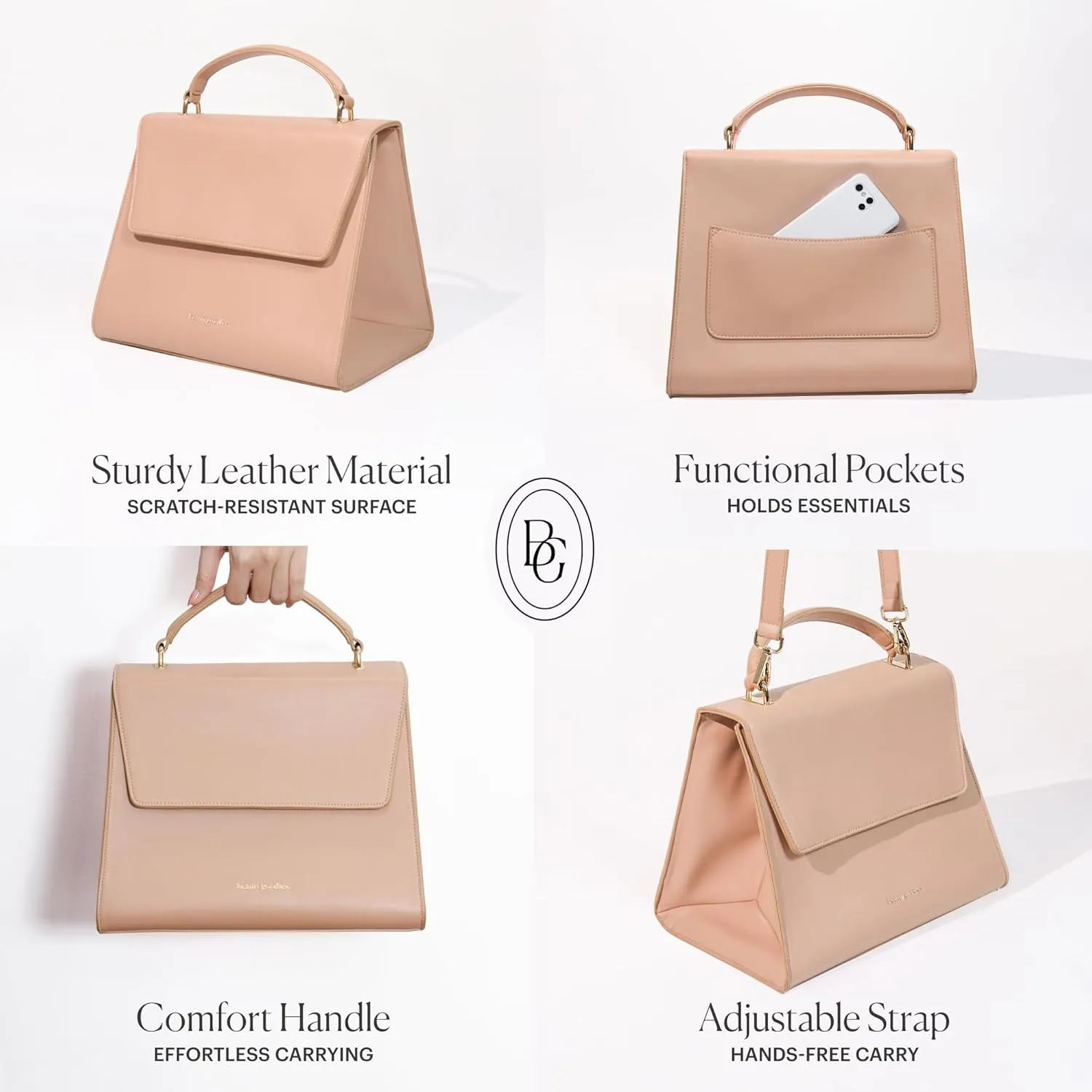 Beige Tan Medium Insulated Lunch Bag for Women for Work, Aesthetic Lunch Boxes and Classy Tote Bag Purse with Strap, Professional Ladies Lunch Bags, Chic Lunch Box for Women, the Office and Workplace