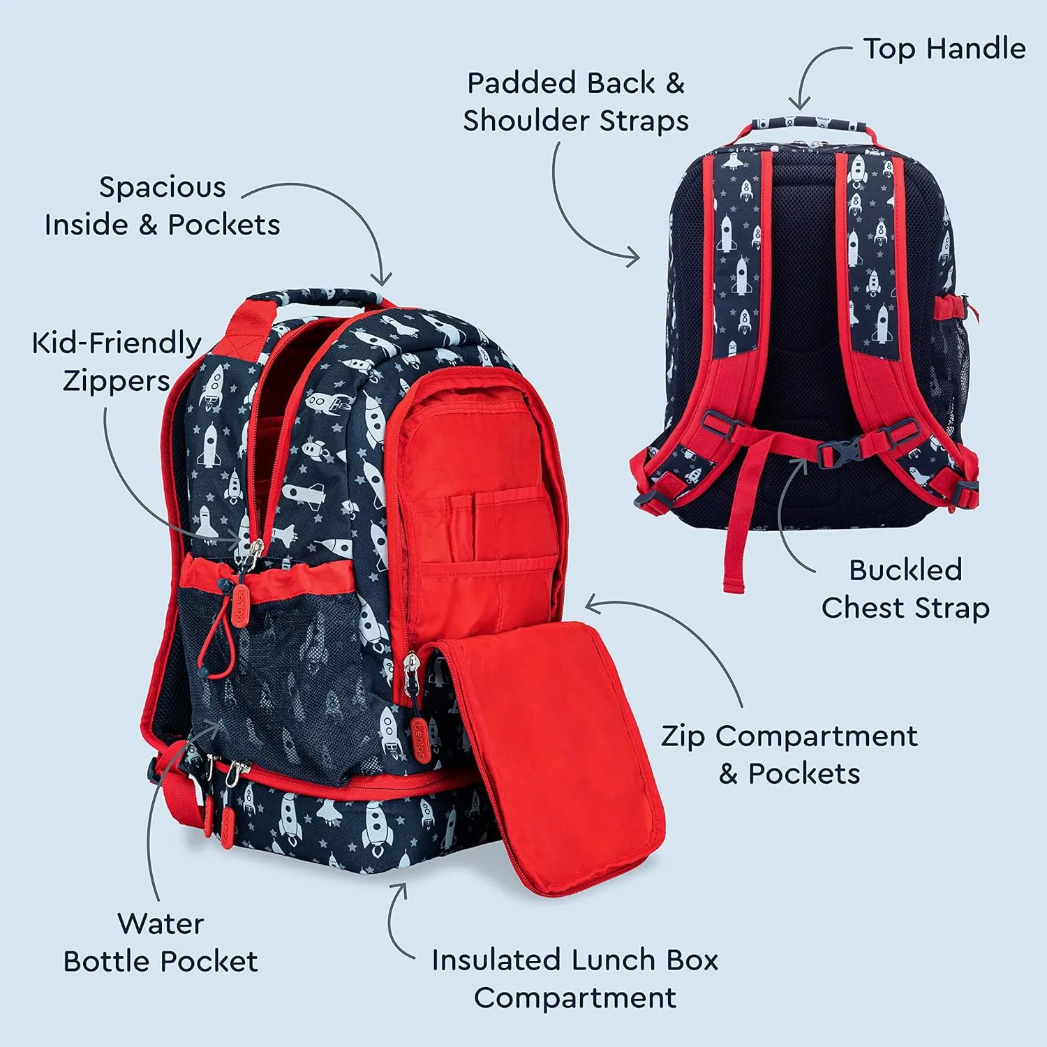 Bentgo Kids Prints 2-in-1 Backpack & Insulated Lunch Bag
