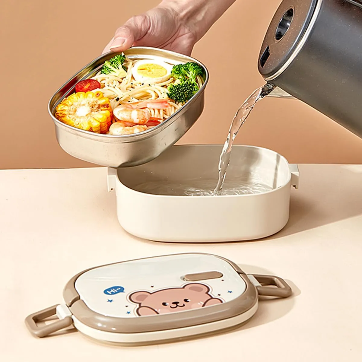 Bento Box Stainless Steel Lunch Boxes Stackable Lunch Container with Bag & Cutlery Leakproof Food Container for Women Adults Bento Boxes for Travel Office